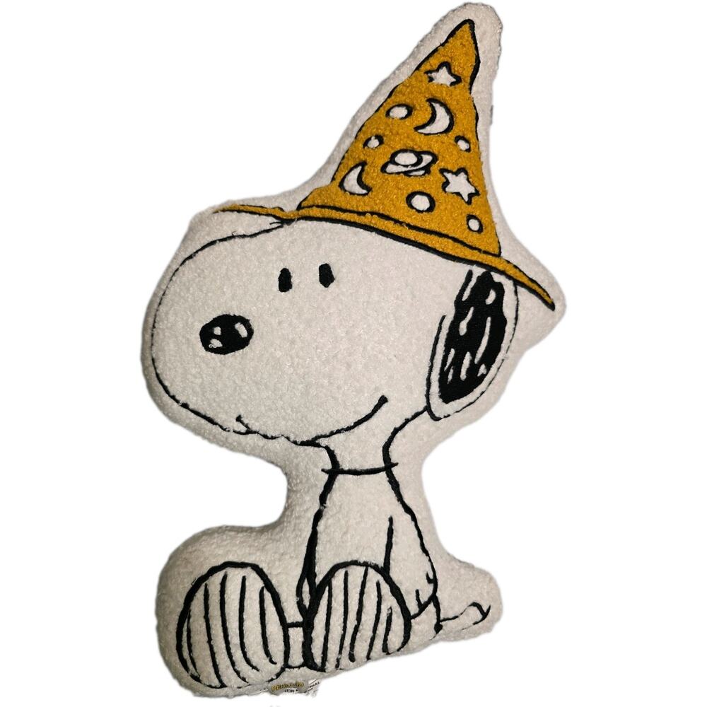 Peanuts Snoopy Dog Wizard Witch Hat Pillow Sherpa Halloween Fall 21" Great Fall
